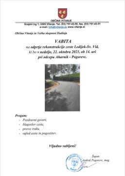 VABILO otvoritev ceste